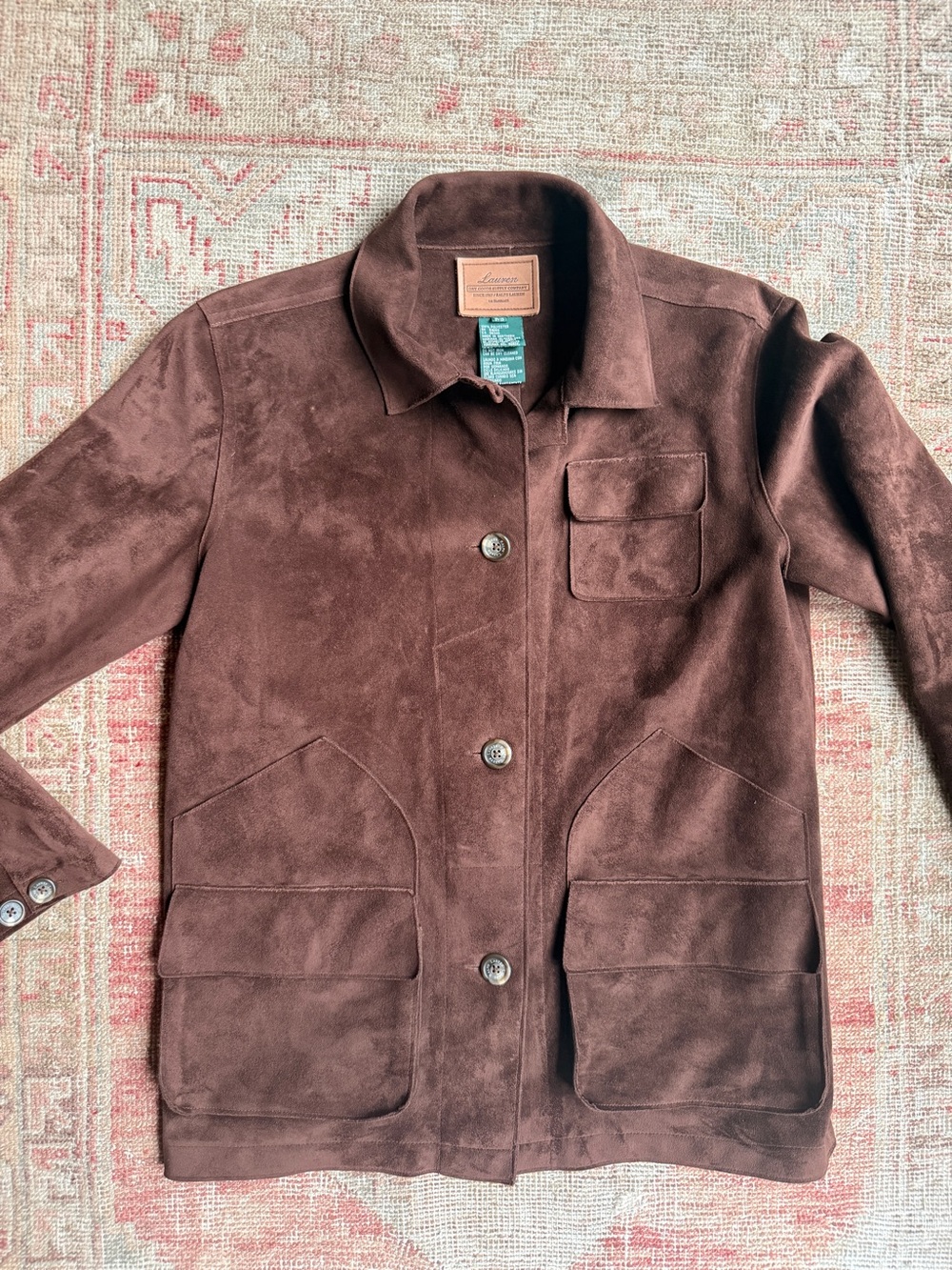 Ralph Lauren Brown Suede Button-Up Jacket quiet luxury